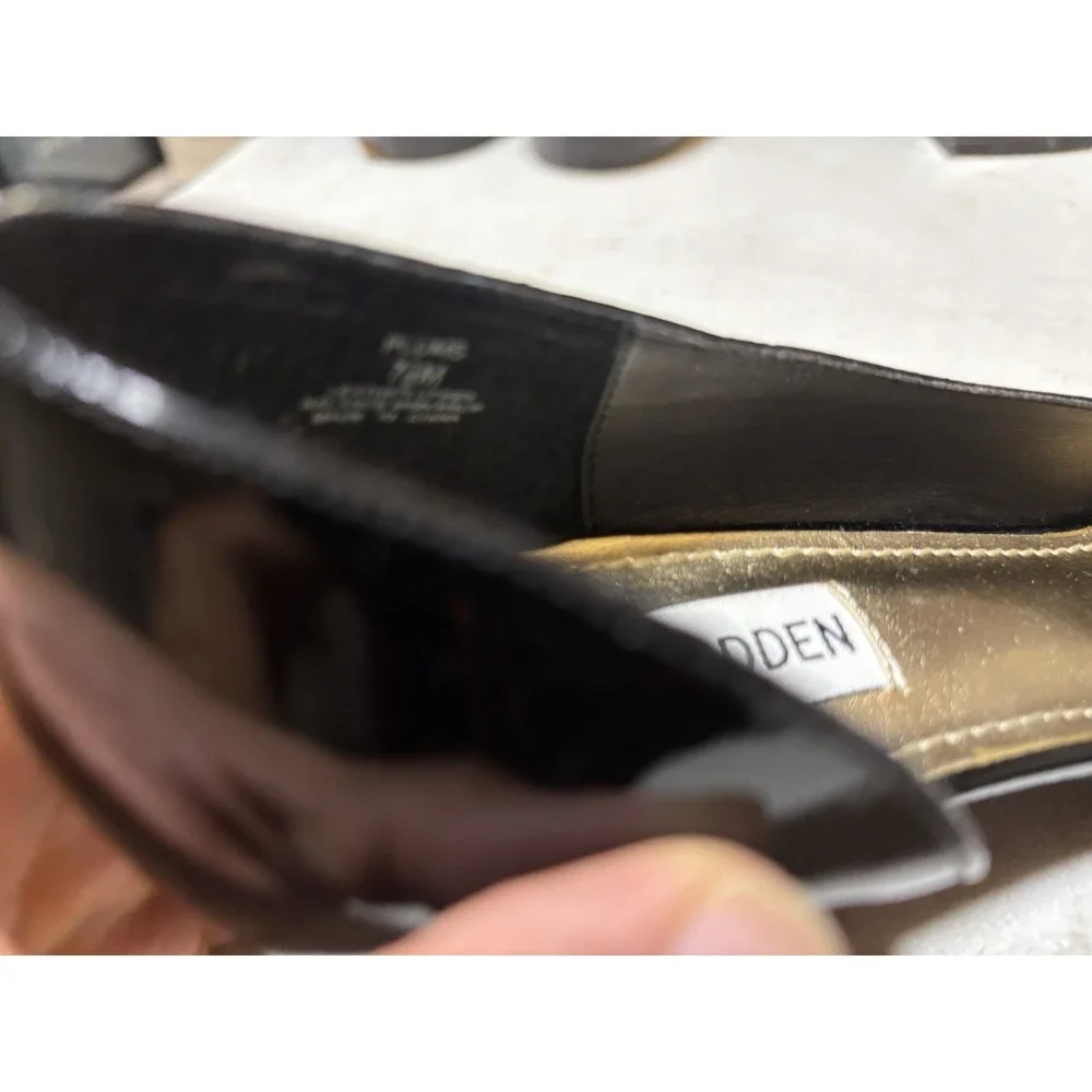 Steve Madden Vintage Pumps Black High Heels,‎ Size 7.5Open Toe, Leather